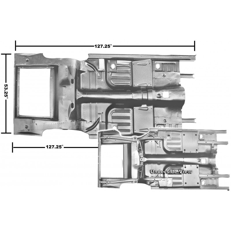 Bodenblech / Kofferraumboden komplett m. Trägern Cabrio 65-68