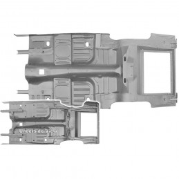 Panel de suelo / suelo de maletero completo con soportes Coupé/Fastback 65-68