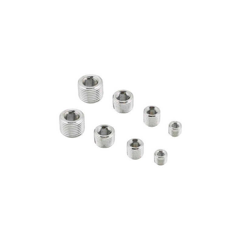Set di tappi NPT 8 pezzi 1/ 8, 1/ 4, 3/ 8, 1/ 2 Set di tappi NPT 8 pezzi 1/ 8, 1/ 4, 3/ 8, 1/ 2