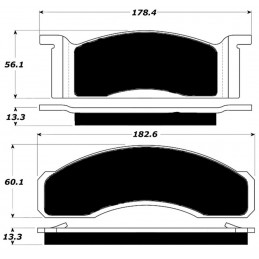 Disc brake pads front Porterfield 68-73