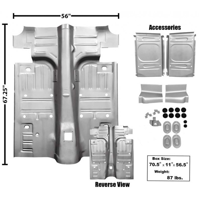 floor panel compl. Interior Coupe/Fastback Dynacorn 64-68 floor panel compl. Interior Coupe/Fastback Dynacorn 64-68