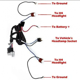 Wiring harness H4 relay headlight 64-73