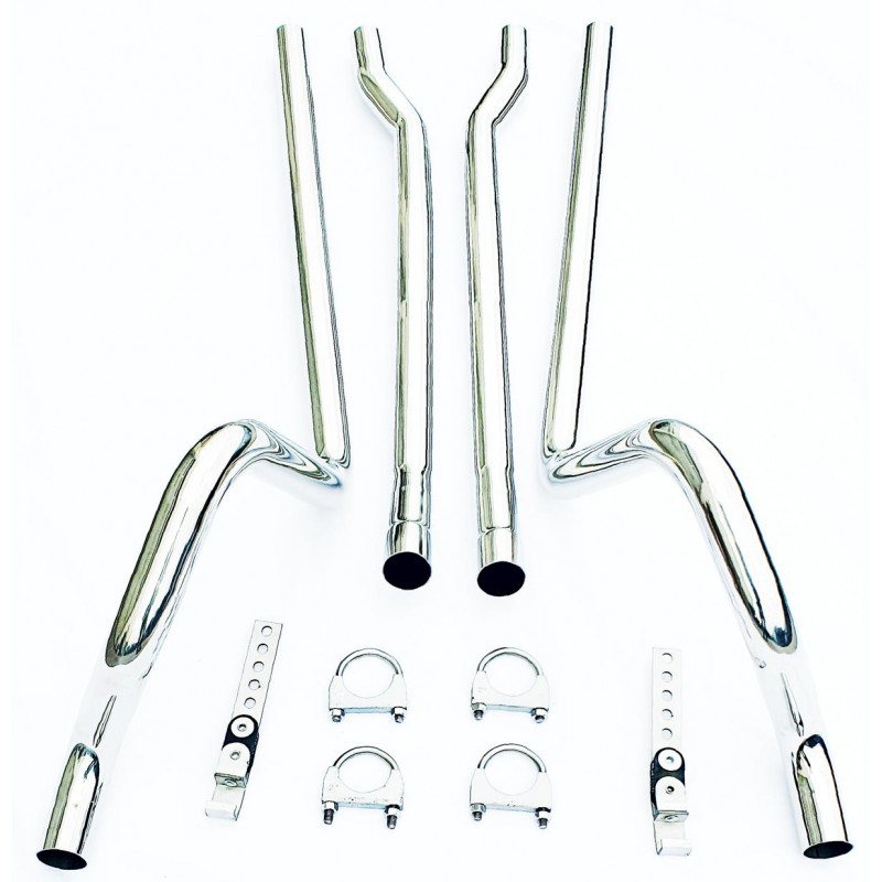 Tubi di scarico in acciaio inox, set da 2" 464-70 Tubi di scarico in acciaio inox, set da 2" 464-70