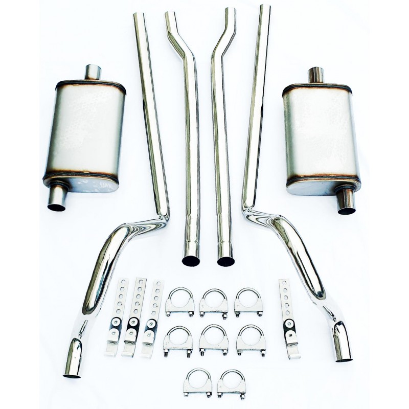Sistema di scarico inox 2" V8 64-70 Sistema di scarico inox 2" V8 64-70