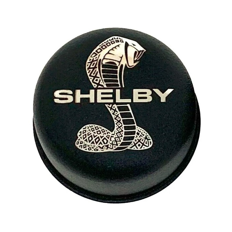 Öleinfülldeckel Shelby Snake schwarz, Mustang 1964-1973