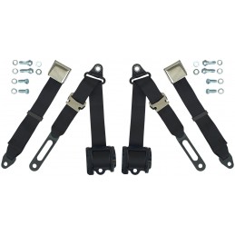 3-point seat belts, pair, black 64-73