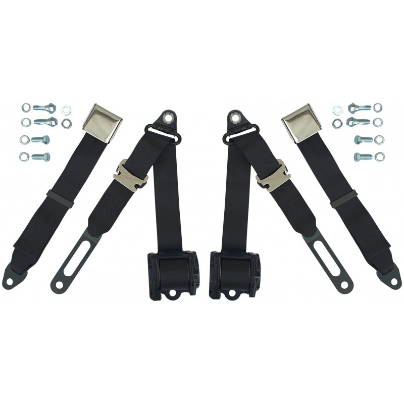 Cinturones de seguridad de 3 puntos, par, negro 64-73 Cinturones de seguridad de 3 puntos, par, negro 64-73