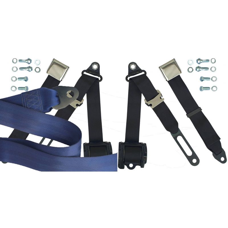 Seat belt 3-point, dark blue (pair) 64-73