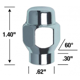 Radmutter 1/2"-20 (langer Hals) 64-73