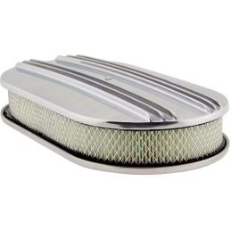 Oval air filter 15" Polished aluminum