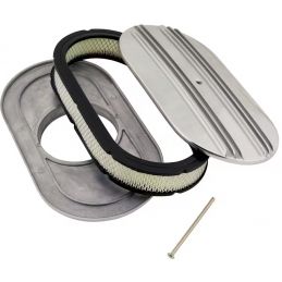 Oval air filter 15" Polished aluminum