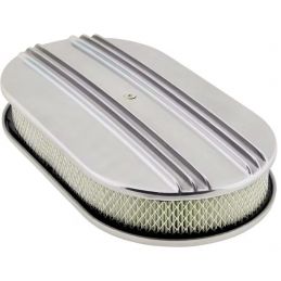 Oval air filter 15" Polished aluminum