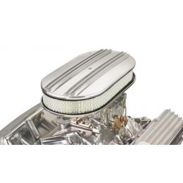 Oval air filter 15" Polished aluminum