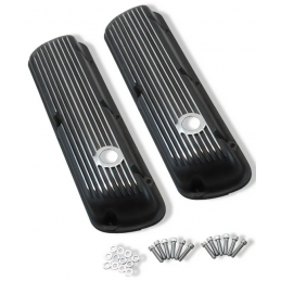 Valve covers, black, aluminum 289 302