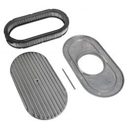 Ovaler Luftfilter 15" Geriffeltes Aluminium