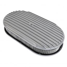 15" Oval Air Filter Grooved Aluminum