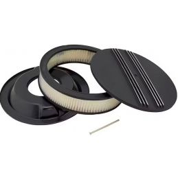 Luftfilter 14" schwarz rund mittig gerippt 64-73