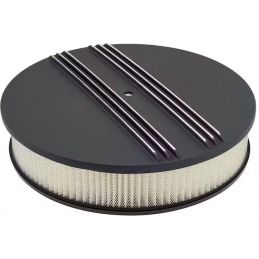 Round air filter 14" aluminum black