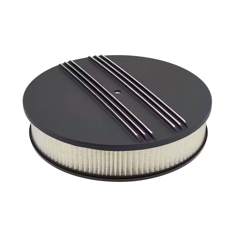 Round air filter 14" aluminum black