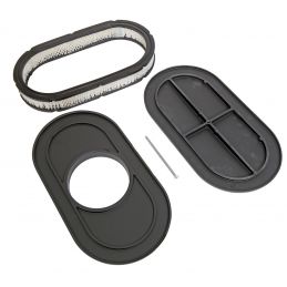 Filtru de aer oval 15" Negru, aluminiu