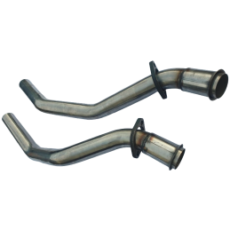 Front exhaust pipes for 2" cast iron manifolds