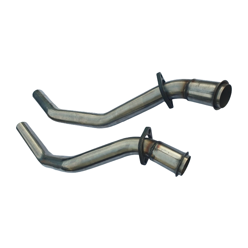 Front exhaust pipes for 2" cast iron manifolds