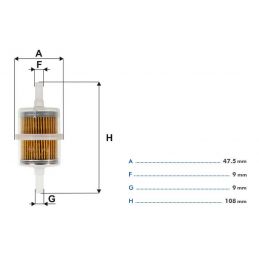 Petrol filter plastic 64-73
