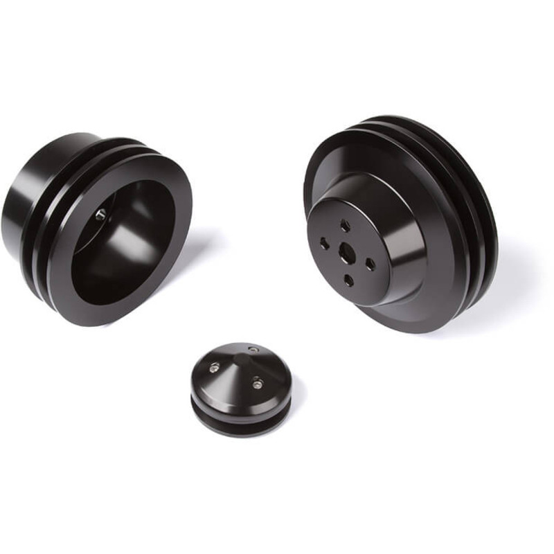 Set di pulegge a 3 bulloni 289 302 351W nero 64-69 Set di pulegge a 3 bulloni 289 302 351W nero 64-69