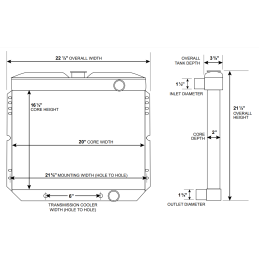 Brasa de agua de agua 3-fila 20 "ACP 289/302/351W 67-69
