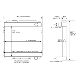 Enfriador de agua de 3 filas V8 64-66