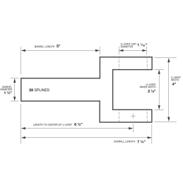 C4 drive shaft yoke, large cross member 1330 64-73