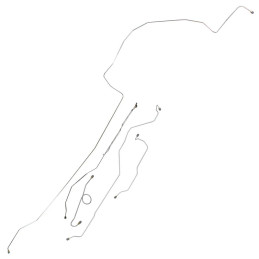Brake Line Kit, Single Exhaust, Power Drum, Stainless 64-66