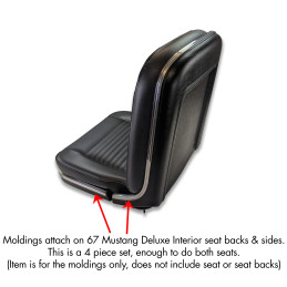 Decorative trim strips, rear panels, Deluxe seats 67