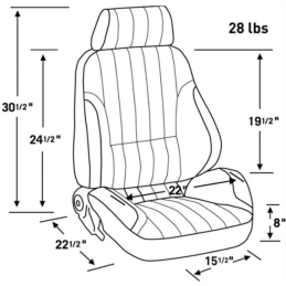 Asiento pasajero Procar Rally Series 1000 sin tapizado