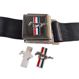 Ceintures de sécurité, paire, noires +cheval 64-73