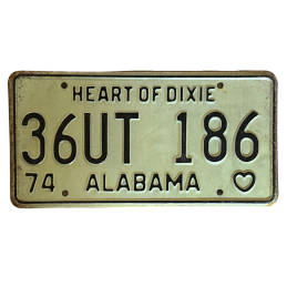 Alabama license plate