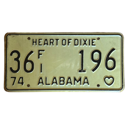 Alabama license plate