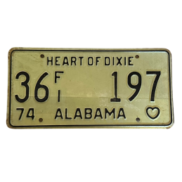 Alabama license plate