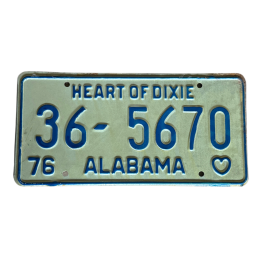 Alabama license plate