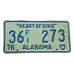 Alabama license plate