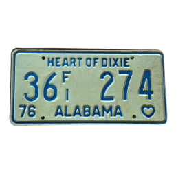 Alabama license plate