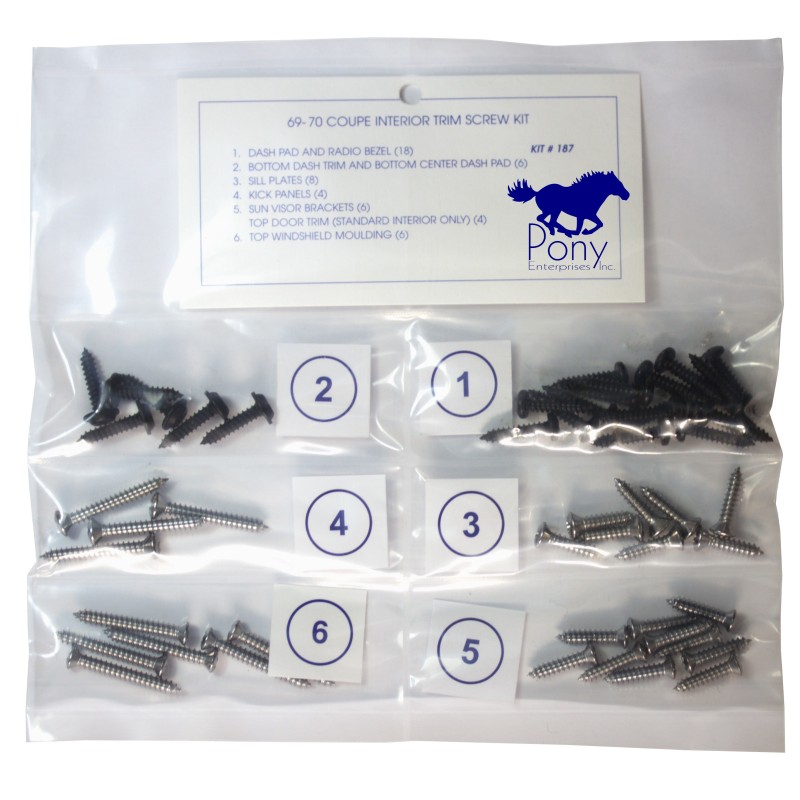 69-70 coupe interior bolt kit 69-70 coupe interior bolt kit