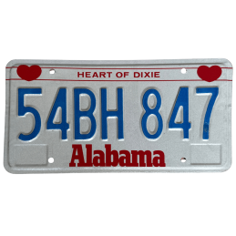 Tablica rejestracyjna Alabama