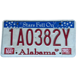 Tablica rejestracyjna Alabama