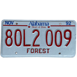 Tablica rejestracyjna Alabama