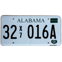 Tablica rejestracyjna Alabama