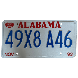 Tablica rejestracyjna Alabama