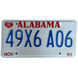 Tablica rejestracyjna Alabama