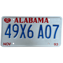 Tablica rejestracyjna Alabama