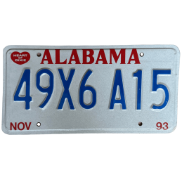 Tablica rejestracyjna Alabama